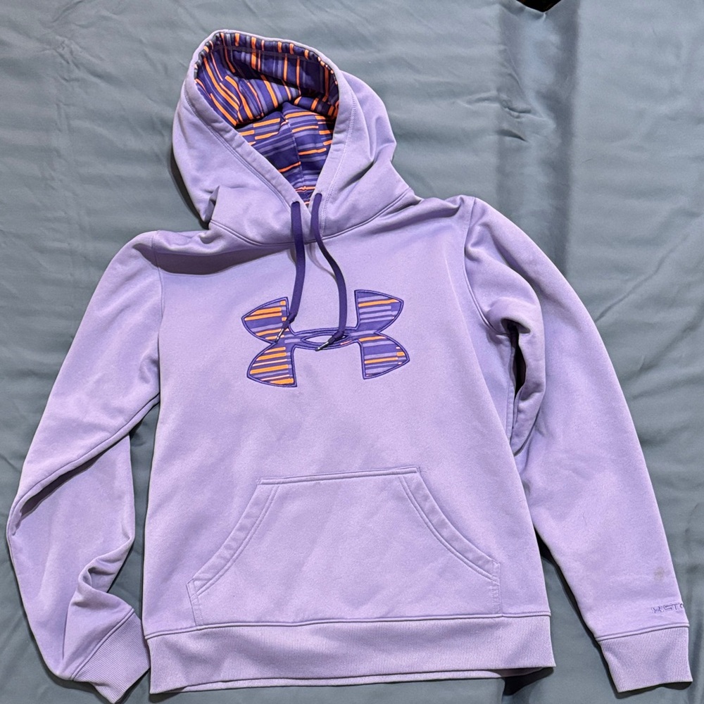 Under Armour Purple Hoodie with Striped Logo